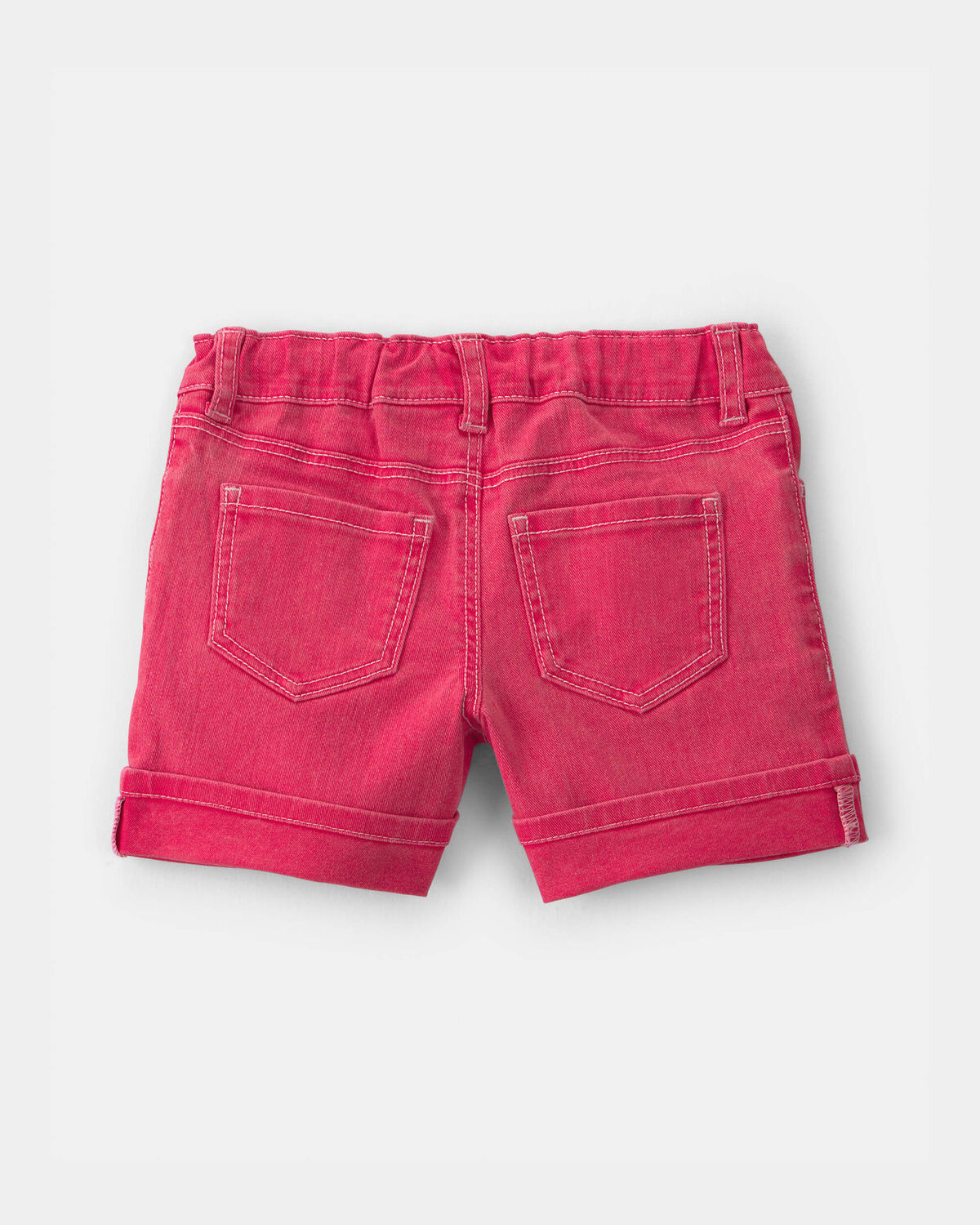 Toddler Girl Stretch Twill Shorts - Red - Image 2