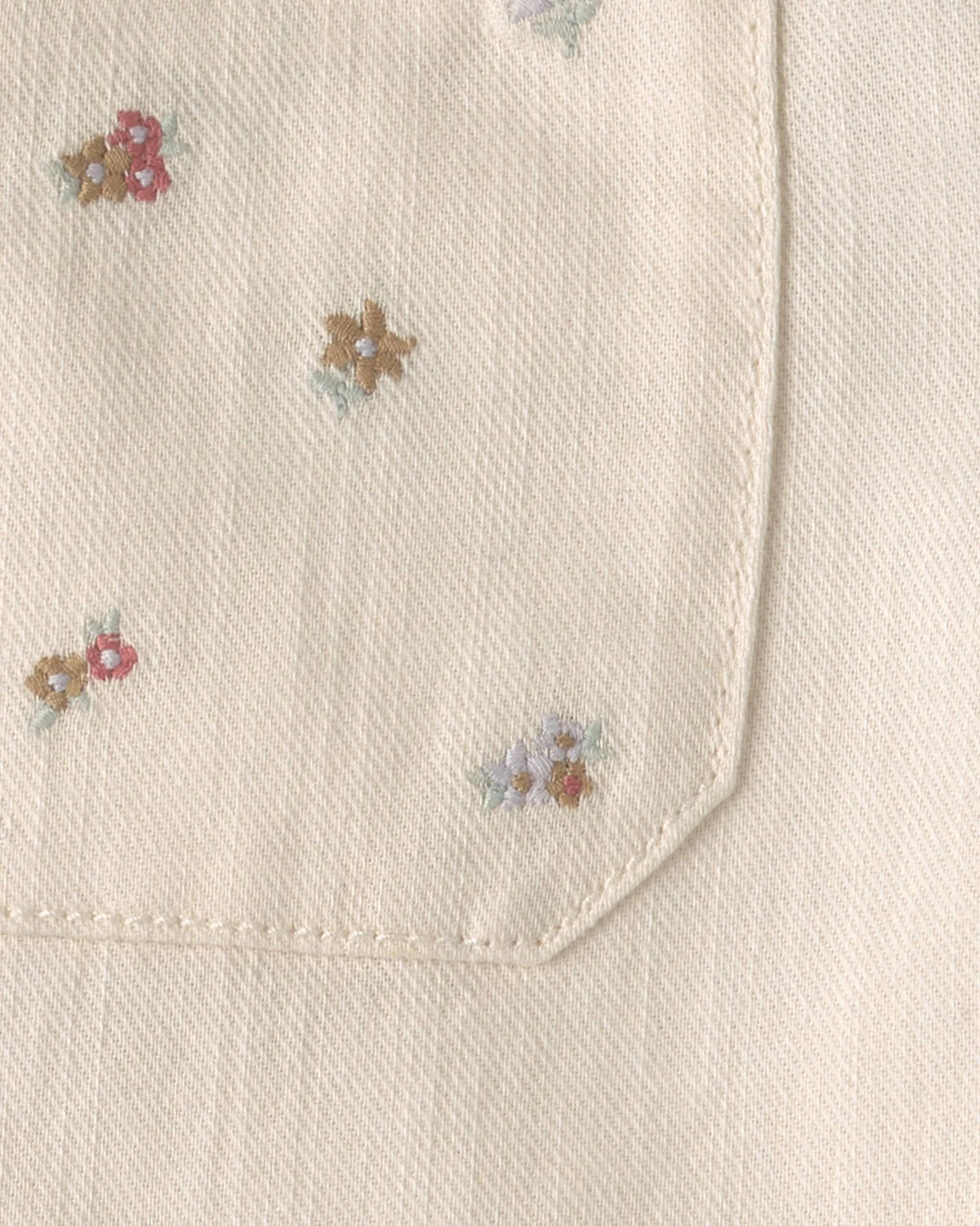 Toddler Girl Floral Twill Pants - Cream - Image 4