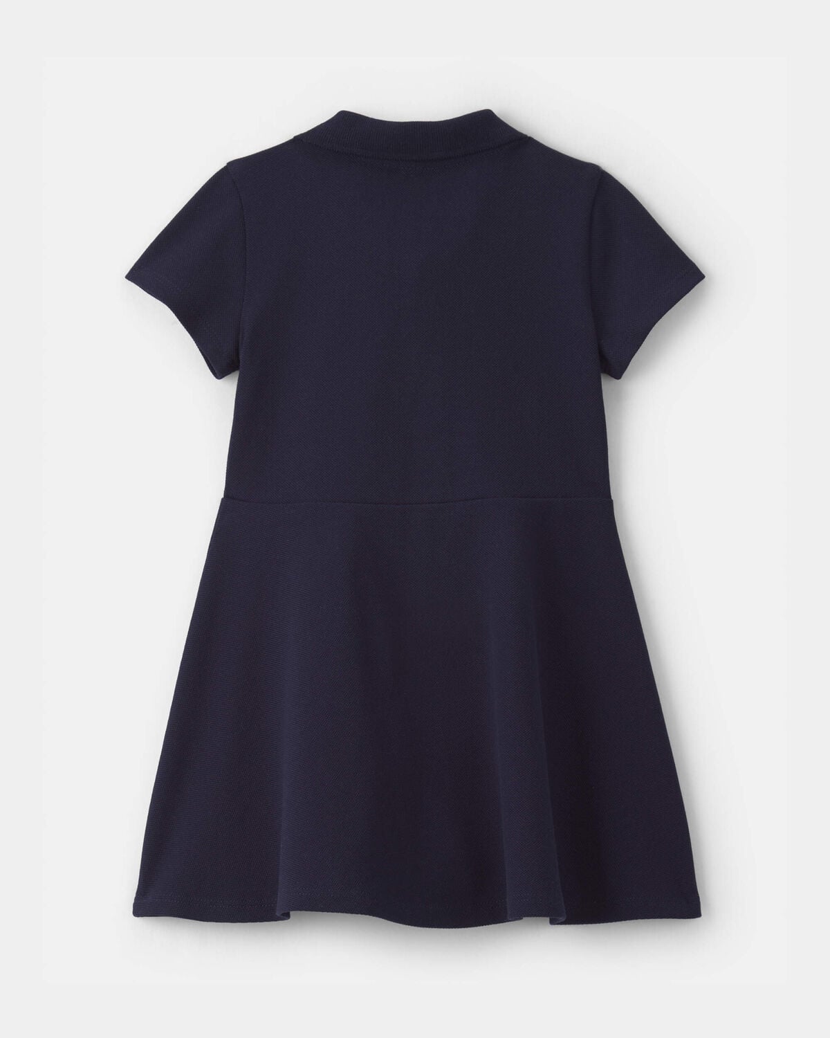 Toddler Girl Uniform Piqué Short-Sleeve Dress - Navy - Image 2