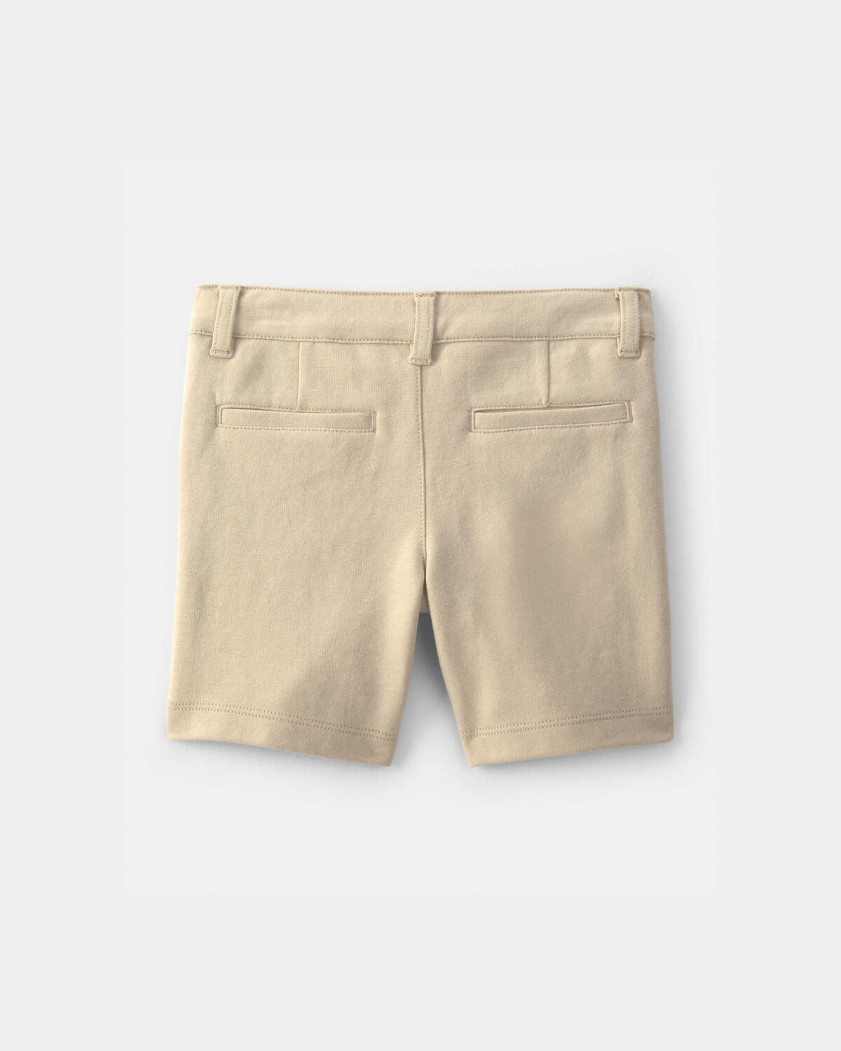 Toddler Girl Uniform Ponte Knit Shorts - Khaki - Image 2