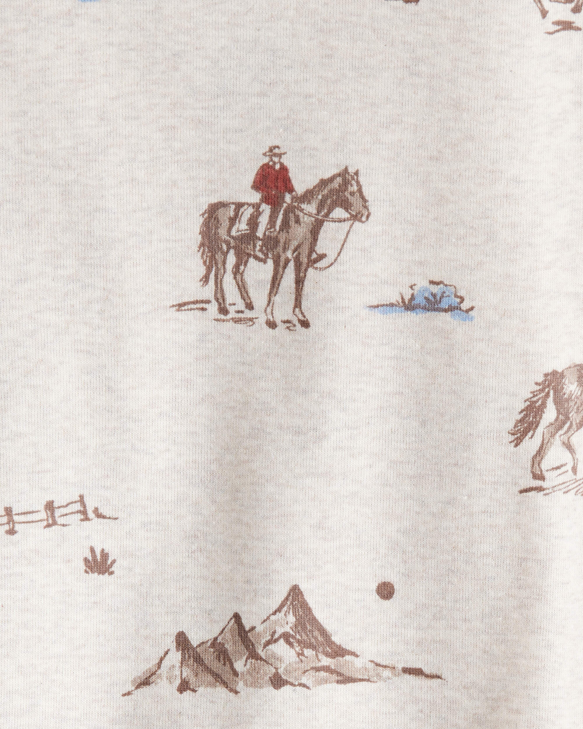 Toddler 2-Piece Organic Cotton Pajamas in Western Rodeo - Image 4