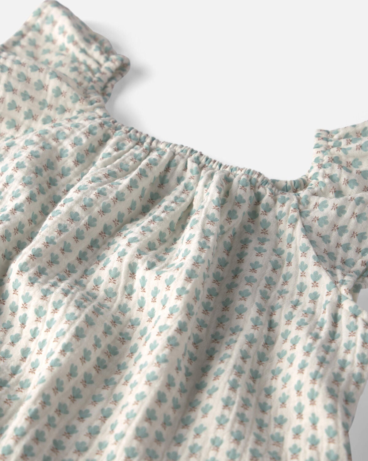 Toddler Girl 2-Piece Organic Cotton Gauze Top & Short Set in Floral - Image 3