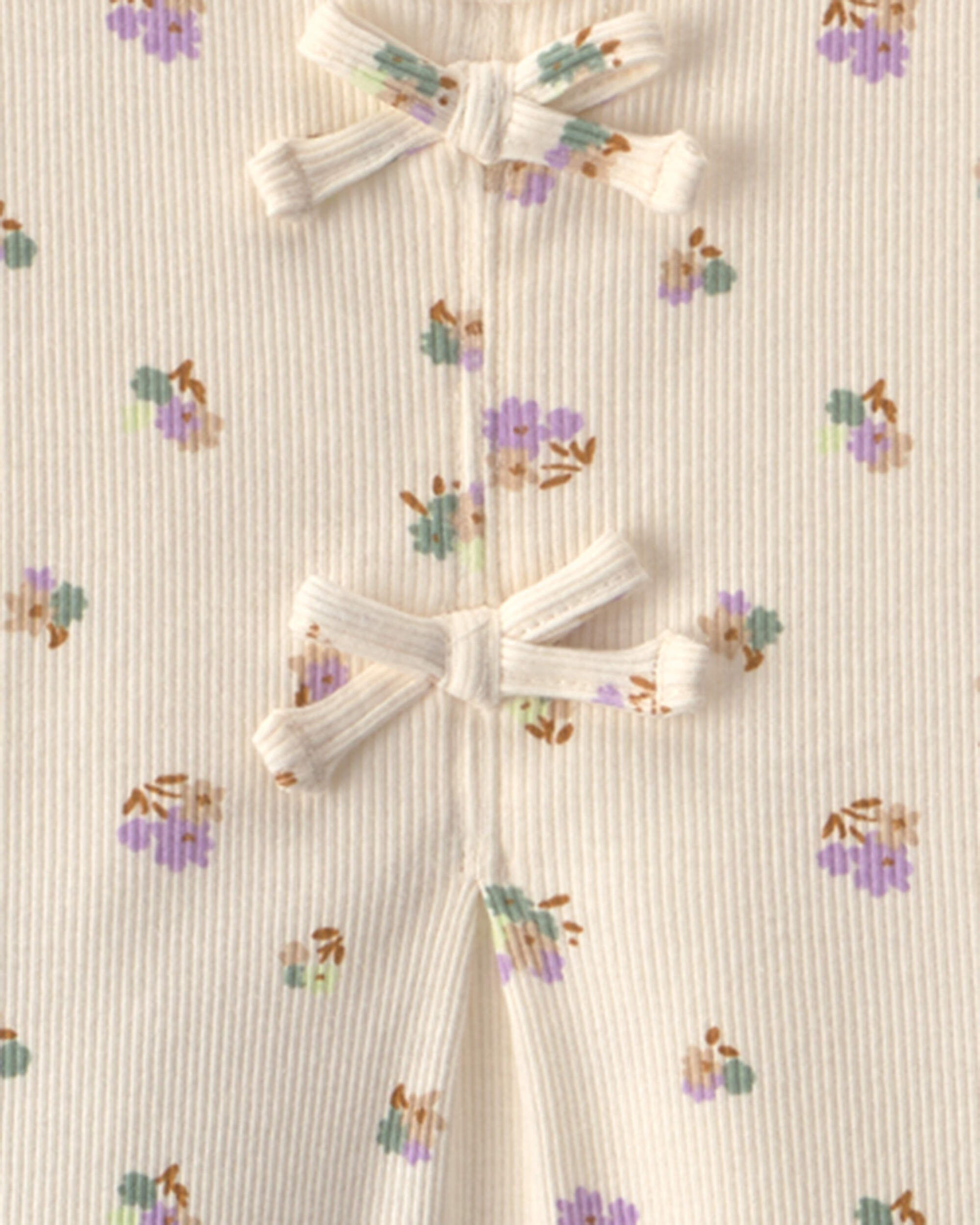 Toddler Girl 2-Piece Floral Top & Pant Set - Green/Ivory - Image 5