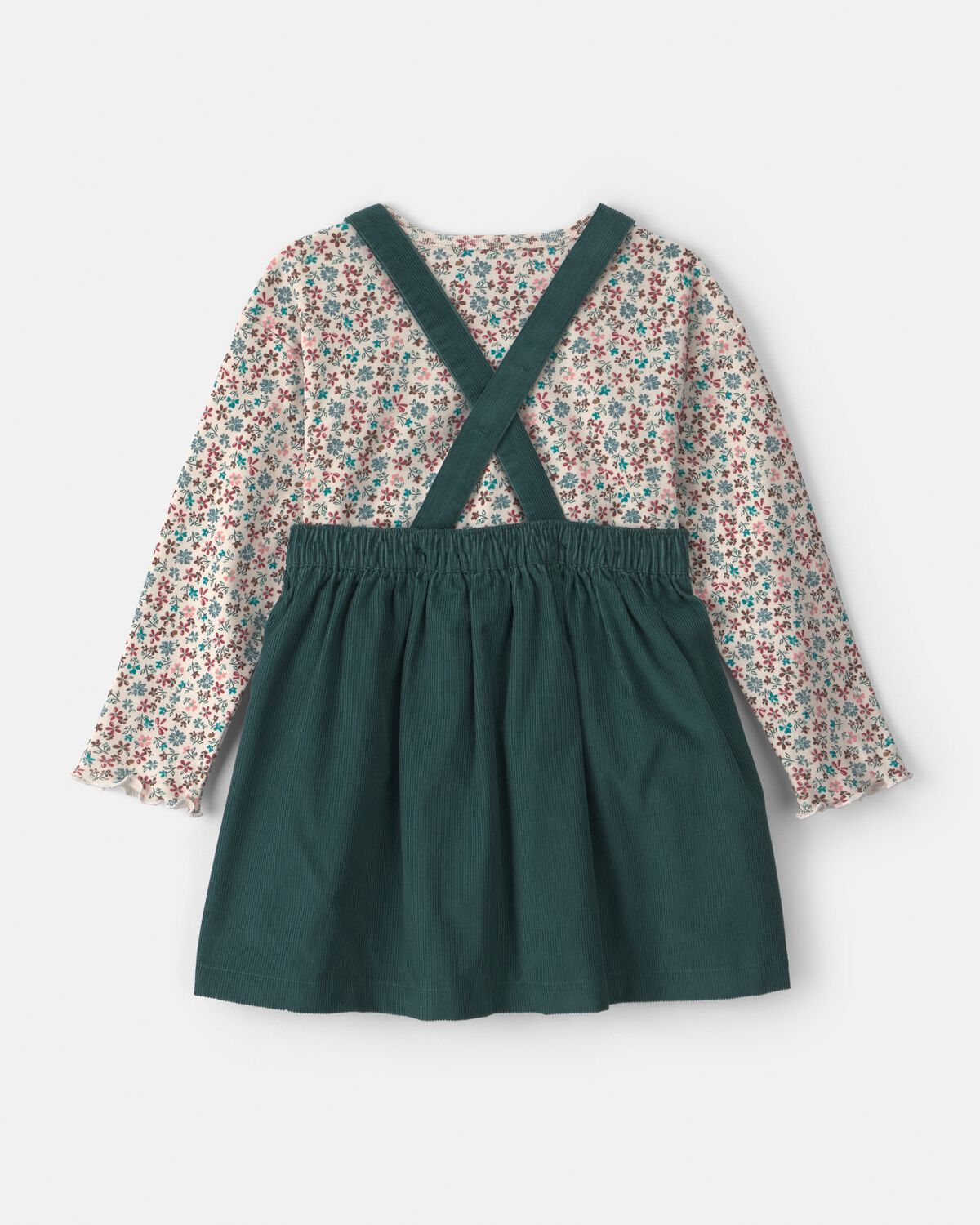 Toddler Girl 2-Piece Floral Corduroy Long-Sleeve Dress Set - Image 6