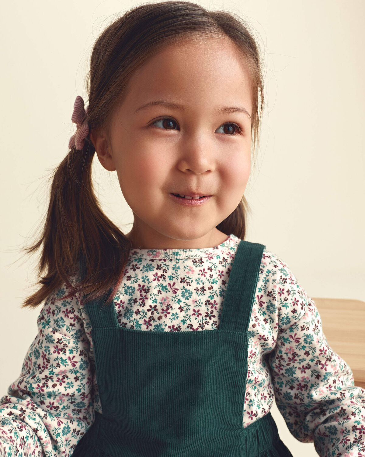 Toddler Girl 2-Piece Floral Corduroy Long-Sleeve Dress Set - Image 4