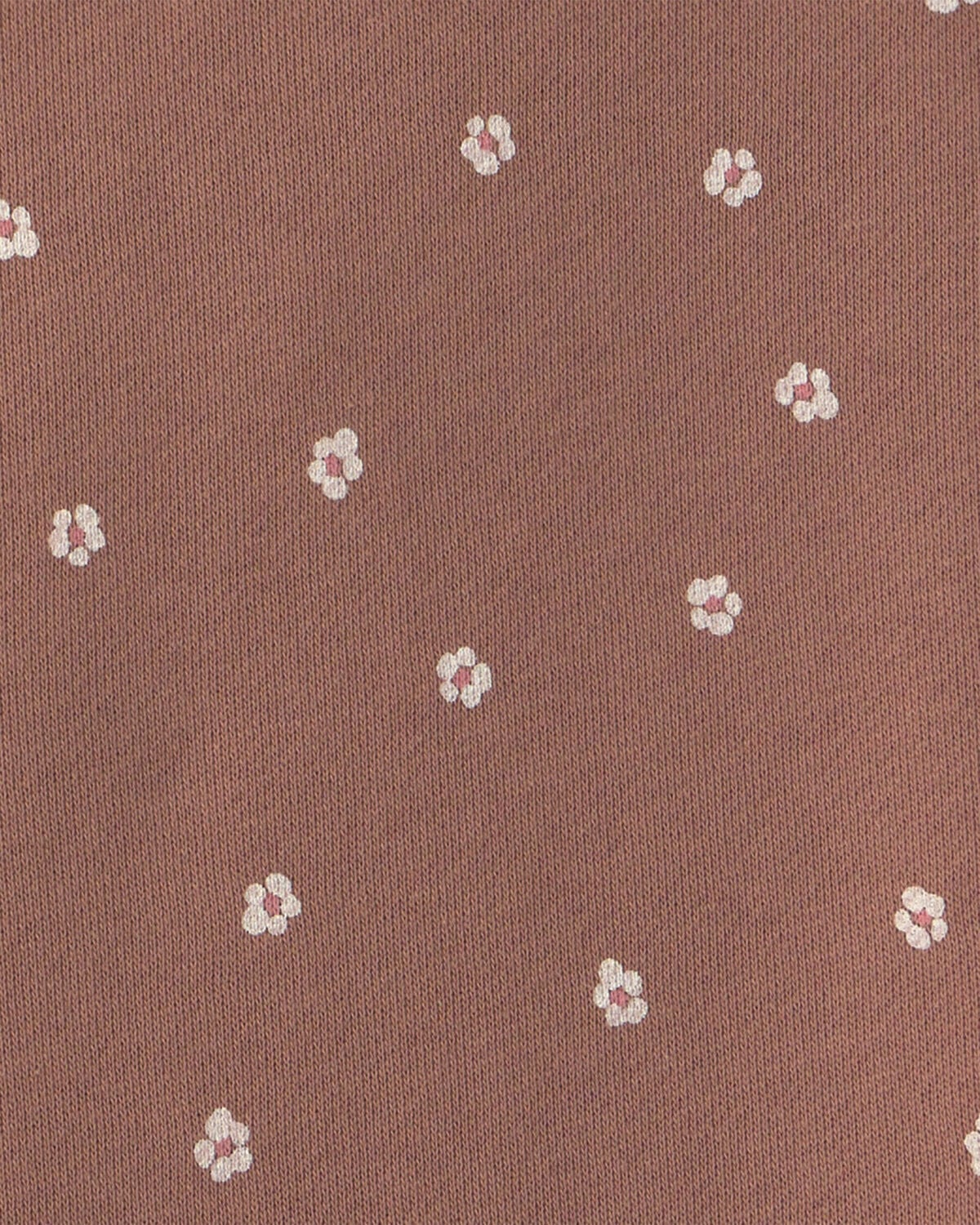 Toddler Girl Floral French Terry Long-Sleeve Dress Set - Pink/Brown - Image 4