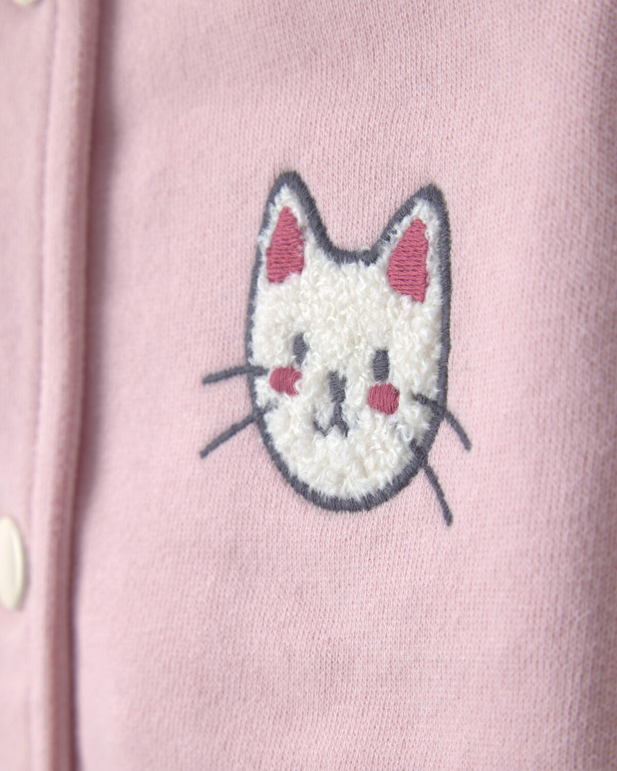 Toddler Girl 3-Piece Cat French Terry Long-Sleeve Layering Set - Pink/White - Image 3