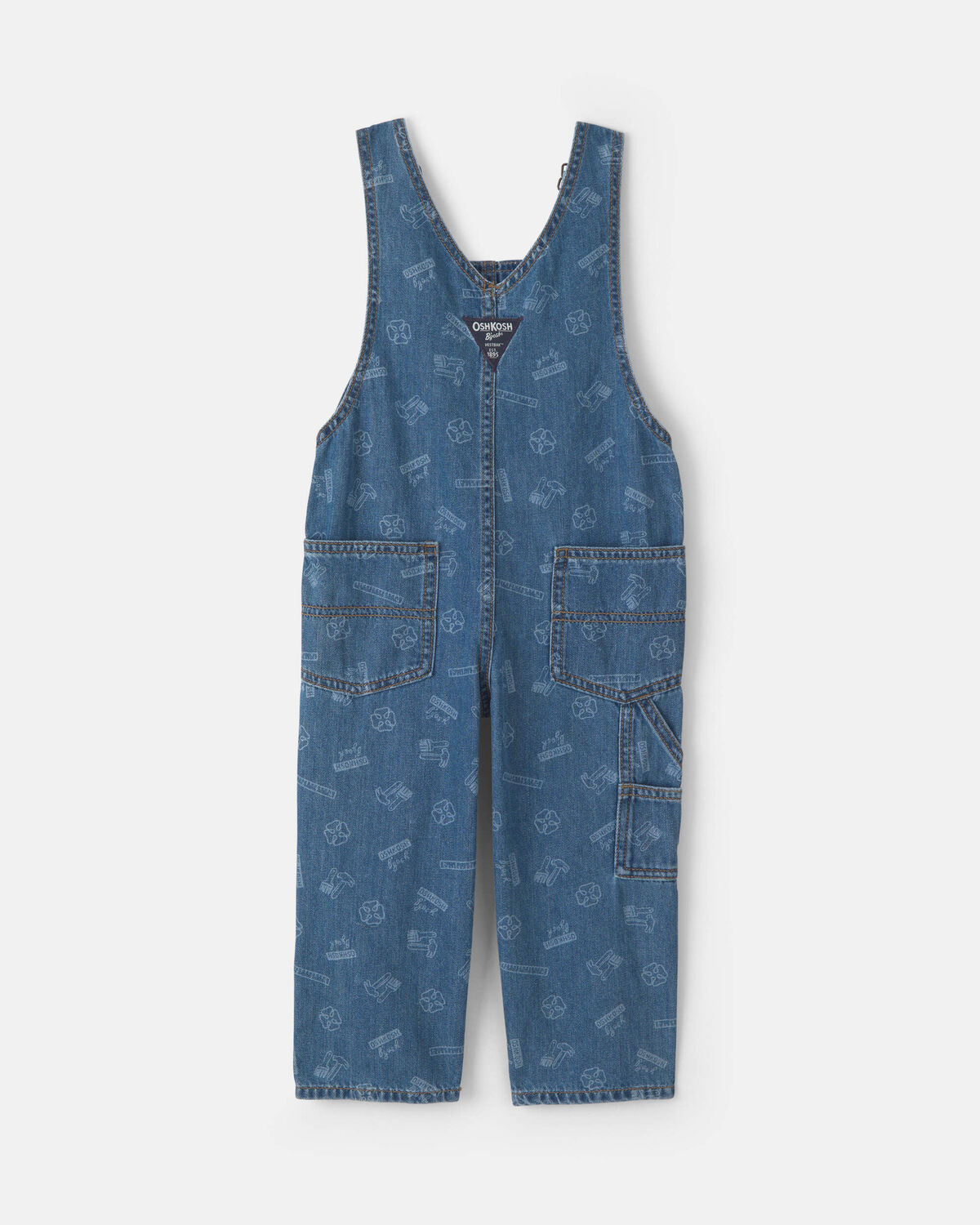 Toddler Logo Denim Overalls - Light Wash - Image 2