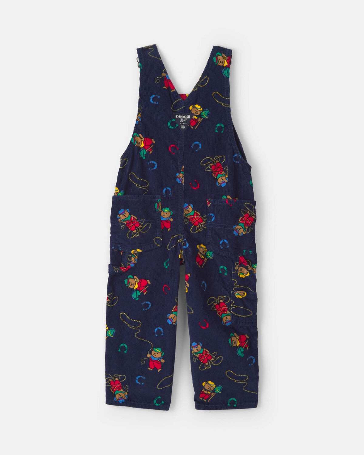 Toddler Bear Corduroy Overalls - Navy Blue - Image 2