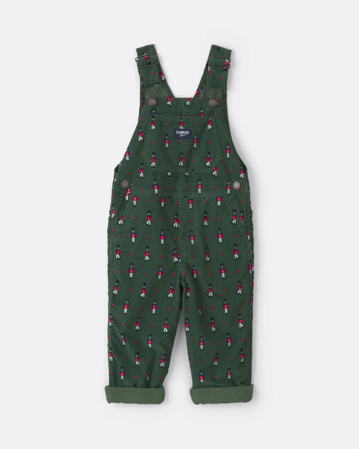 Toddler Boy Nutcracker Corduroy Overalls - Green
