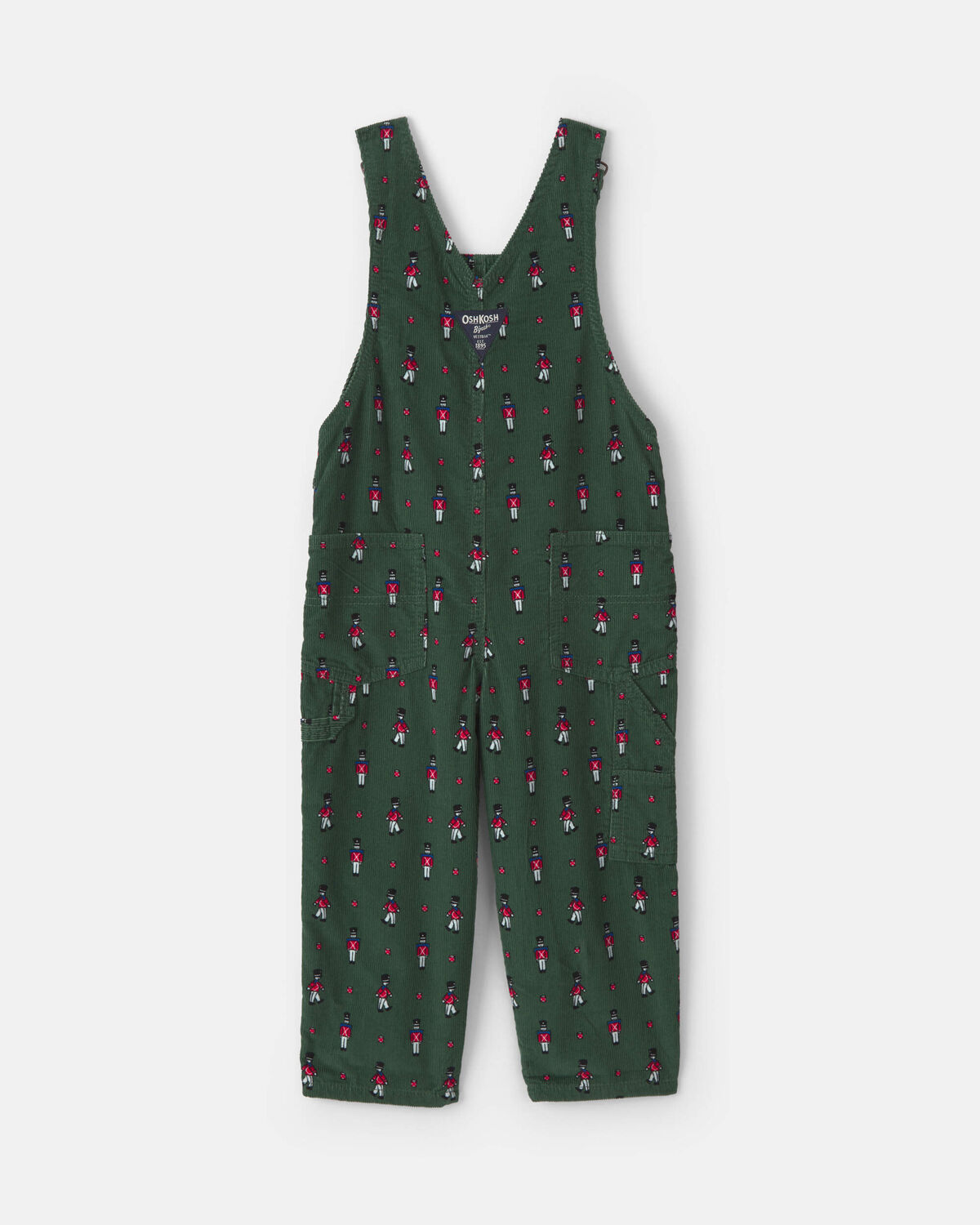 Toddler Boy Nutcracker Corduroy Overalls - Green - Image 2