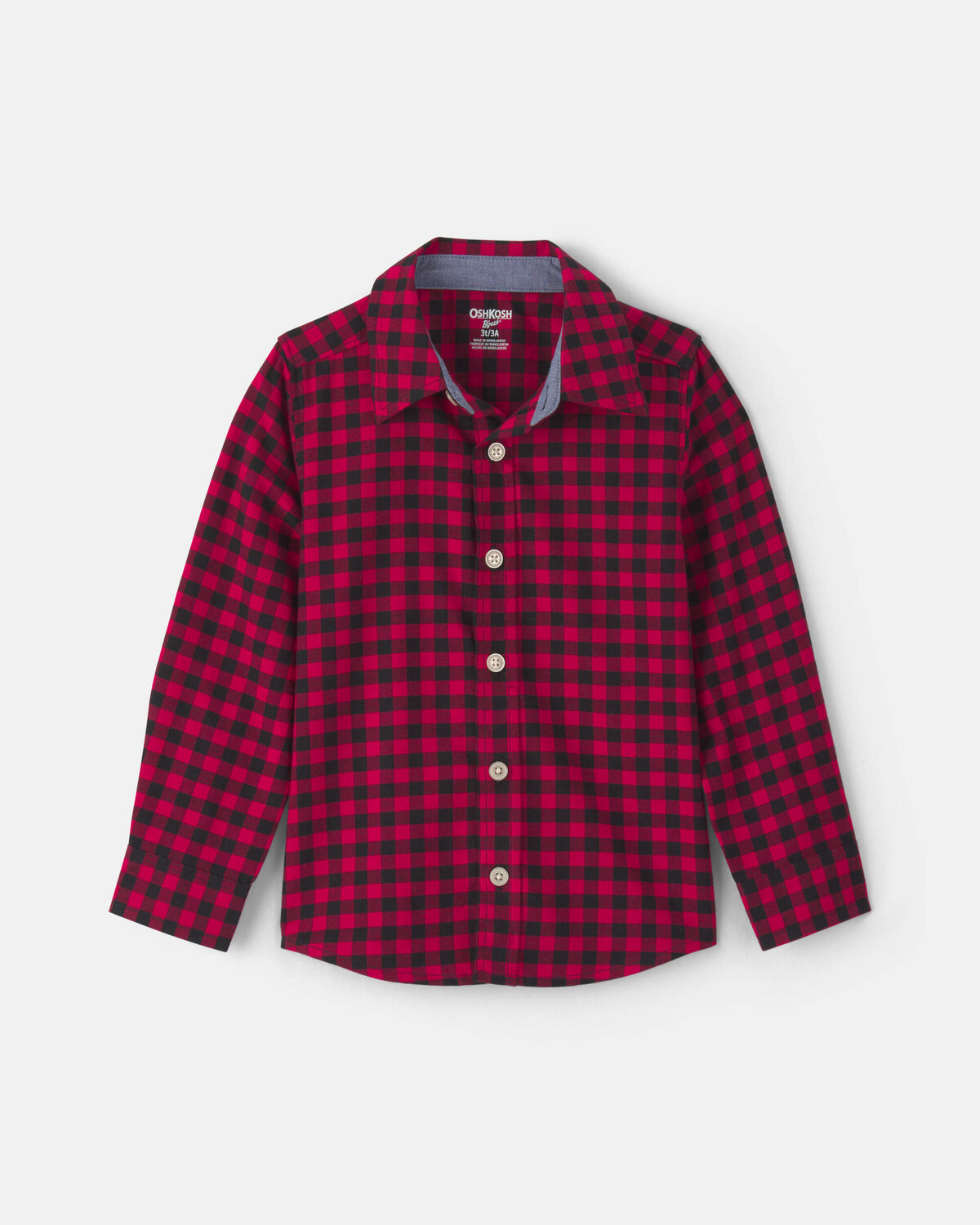 Toddler Boy Buffalo Check Long-Sleeve Shirt- Red/Black