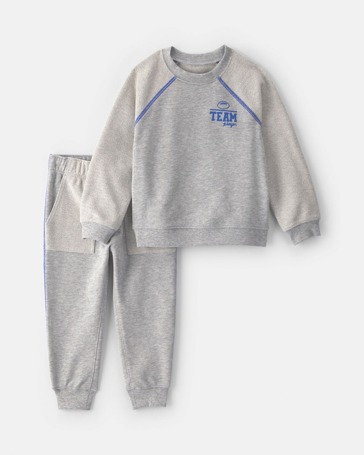 Toddler Boy 2-Piece 'Team Player' French Terry Sweatshirt & Pant Set - Grey