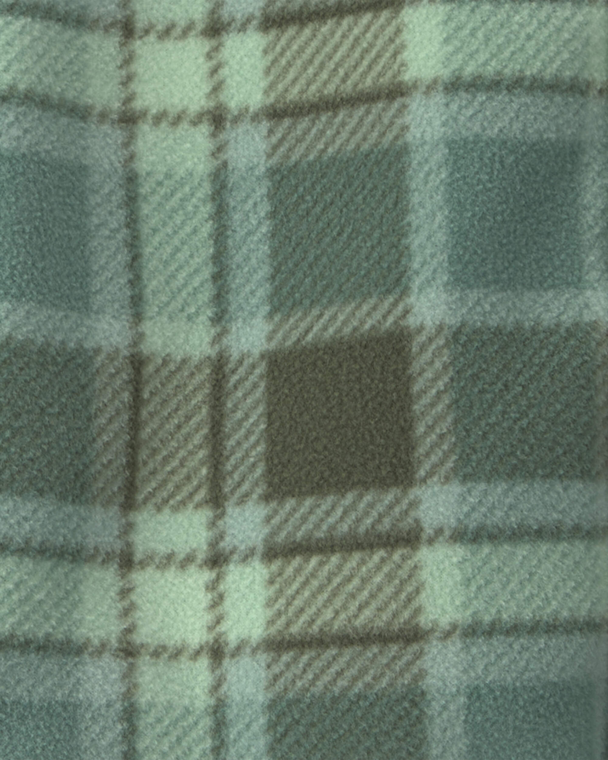 Toddler Boy 2-Piece Plaid Fleece Jacket & Pant Set - Green - Image 5