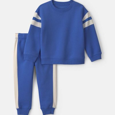 Toddler Boy 2-Piece Fleece Long-Sleeve Top & Pant Set - Blue