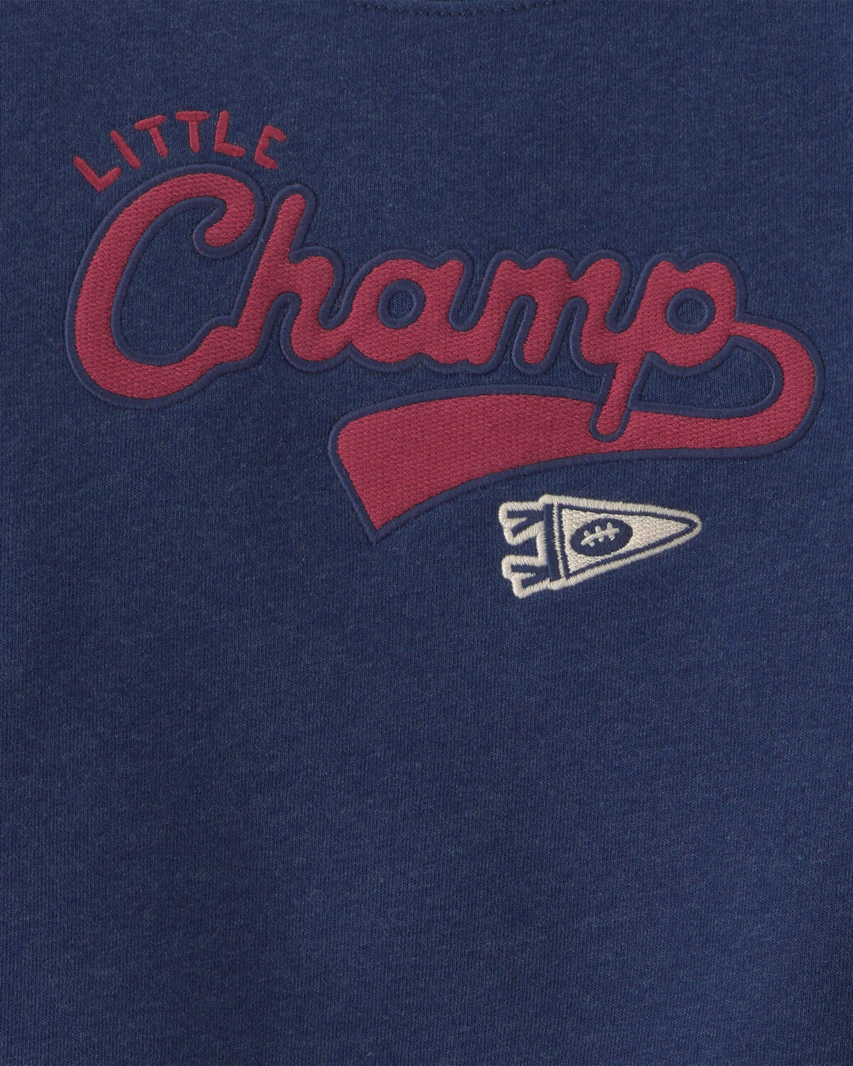 Toddler Boy 2-Piece 'Little Champ' Football Fleece Top & Pant Set - Navy Blue/Grey - Image 4
