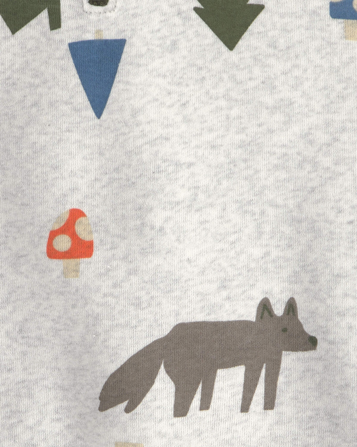Toddler Boy 2-Piece Fox Fleece Pullover & Pant Set - Grey/Green - Image 4