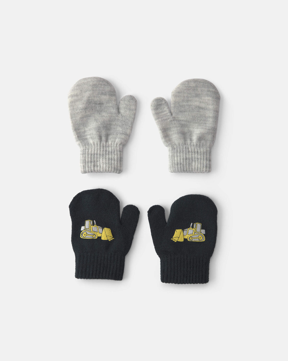 Toddler Boy 2-Pack Construction Mittens - Black/Grey