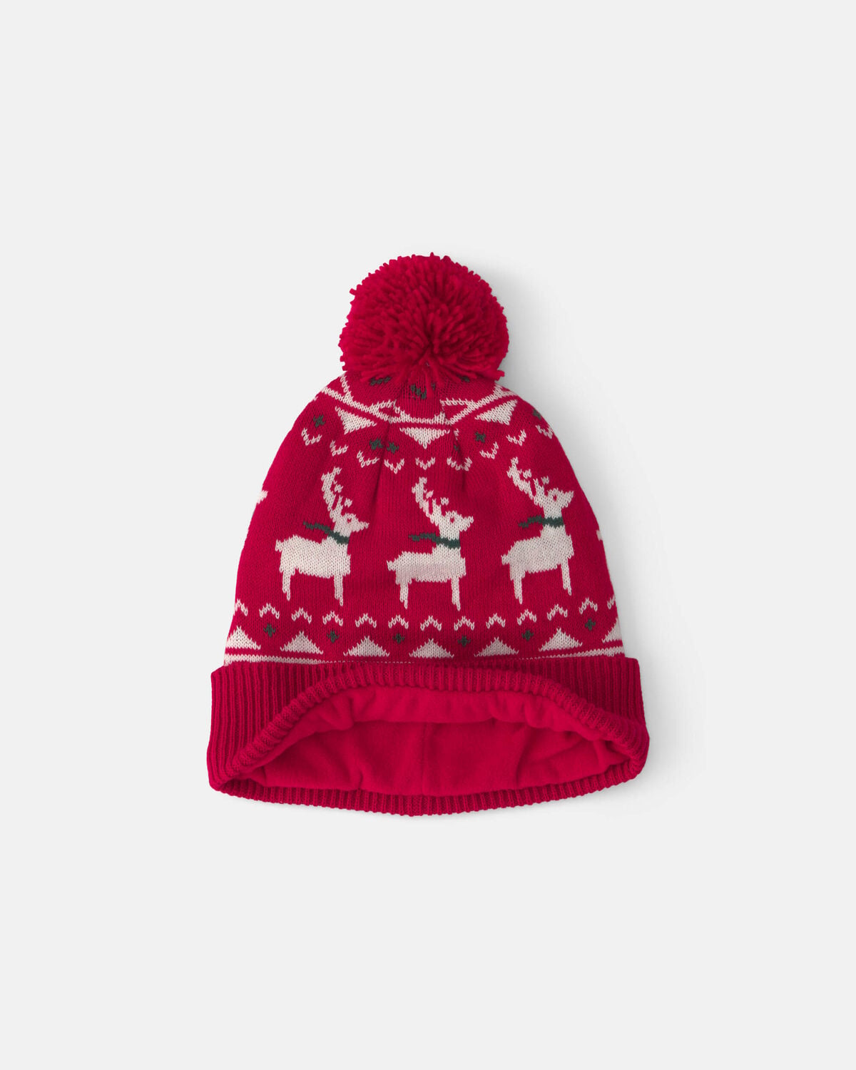 Toddler 2-Piece Fair Isle Christmas Beanie & Glove Set - Red - Image 2