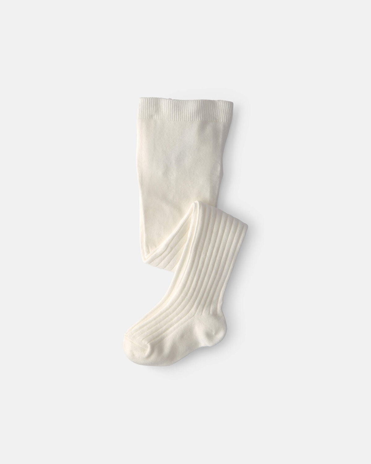 Toddler Girl Ribbed Tights - Ivory