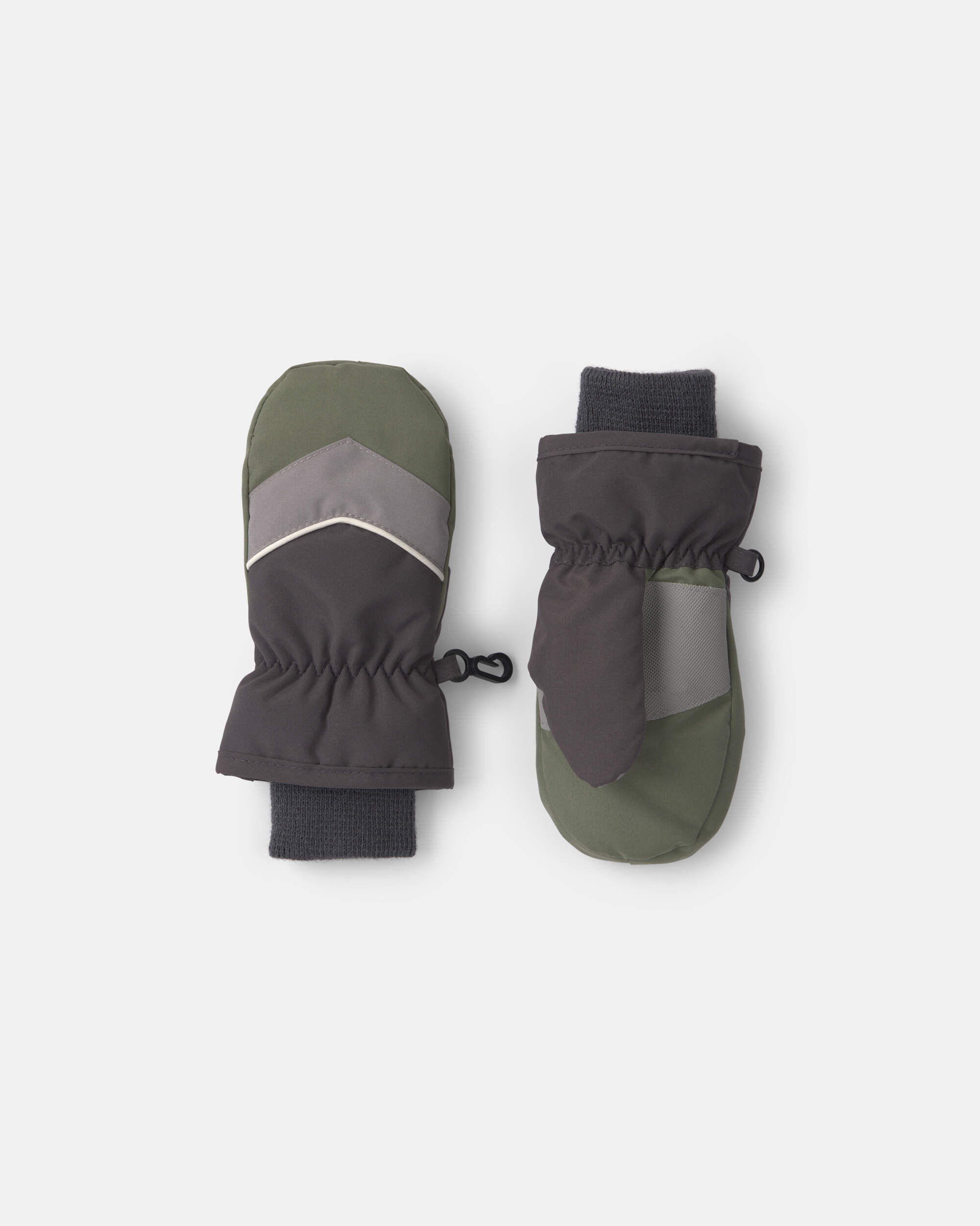 Toddler Boy Color Block Ski Mittens - Grey/Red/Blue - Image 3