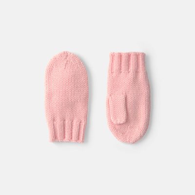 Toddler Girl Ribbed Mittens - Light Pink