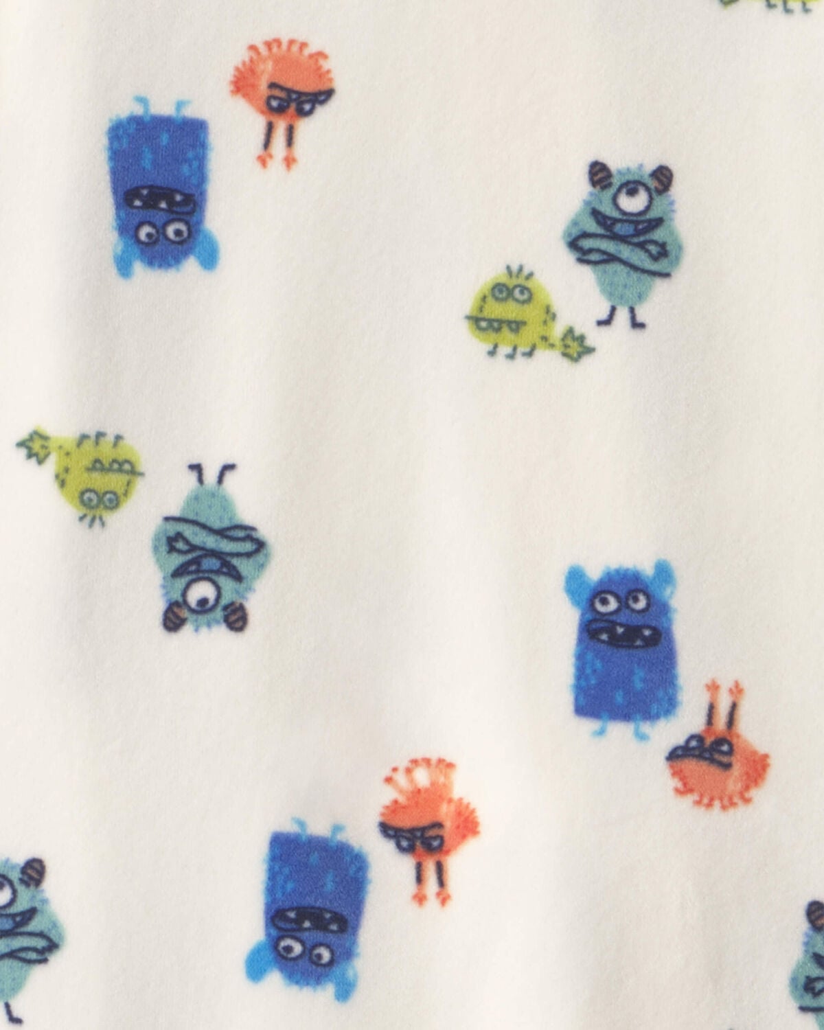Toddler Boy 1-Piece Monster DreamPlush Snug Fit Footed Pajama - Cream - Image 4