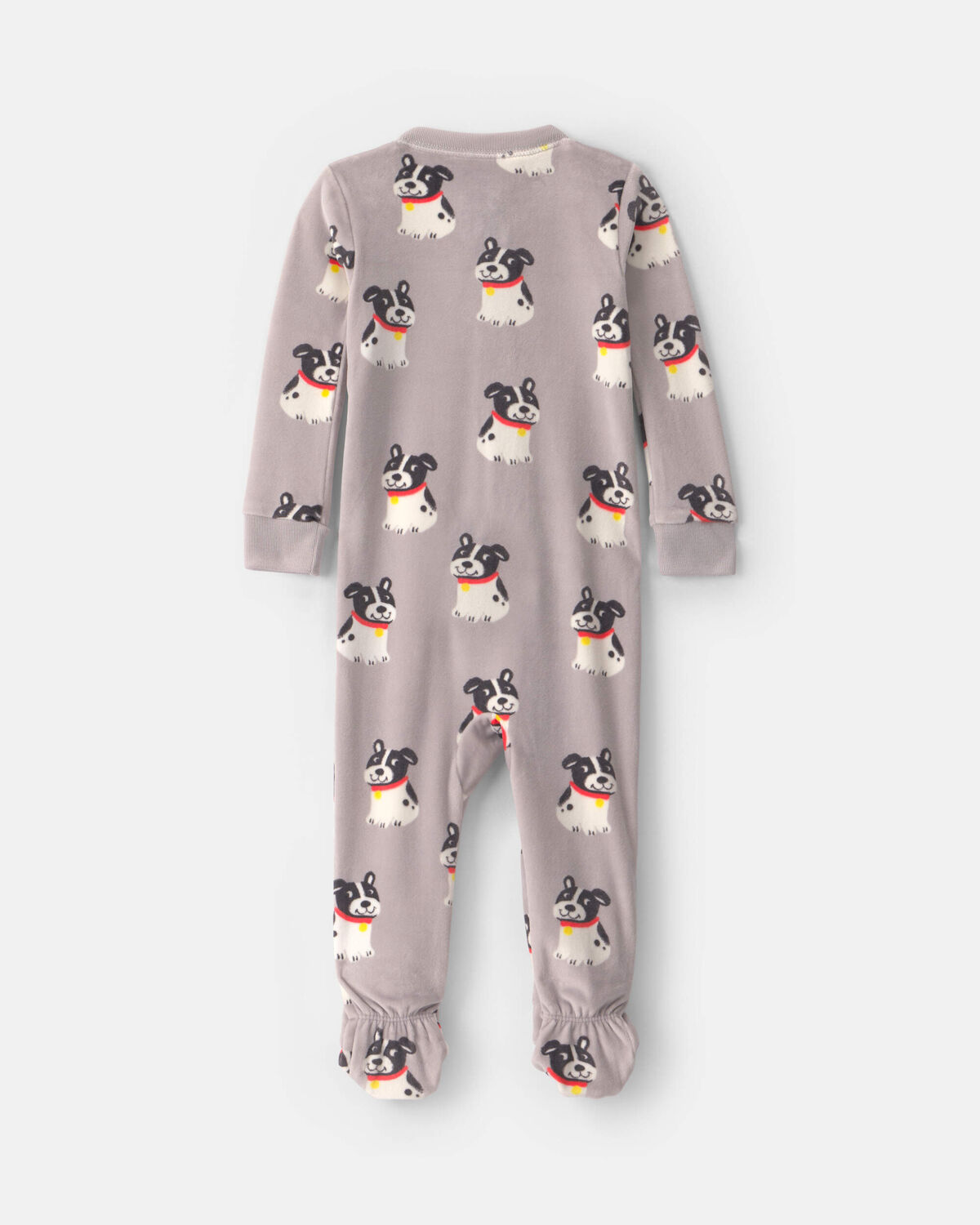 Toddler Boy 1-Piece Dog DreamPlush Snug Fit Footed Pajama - Grey - Image 2
