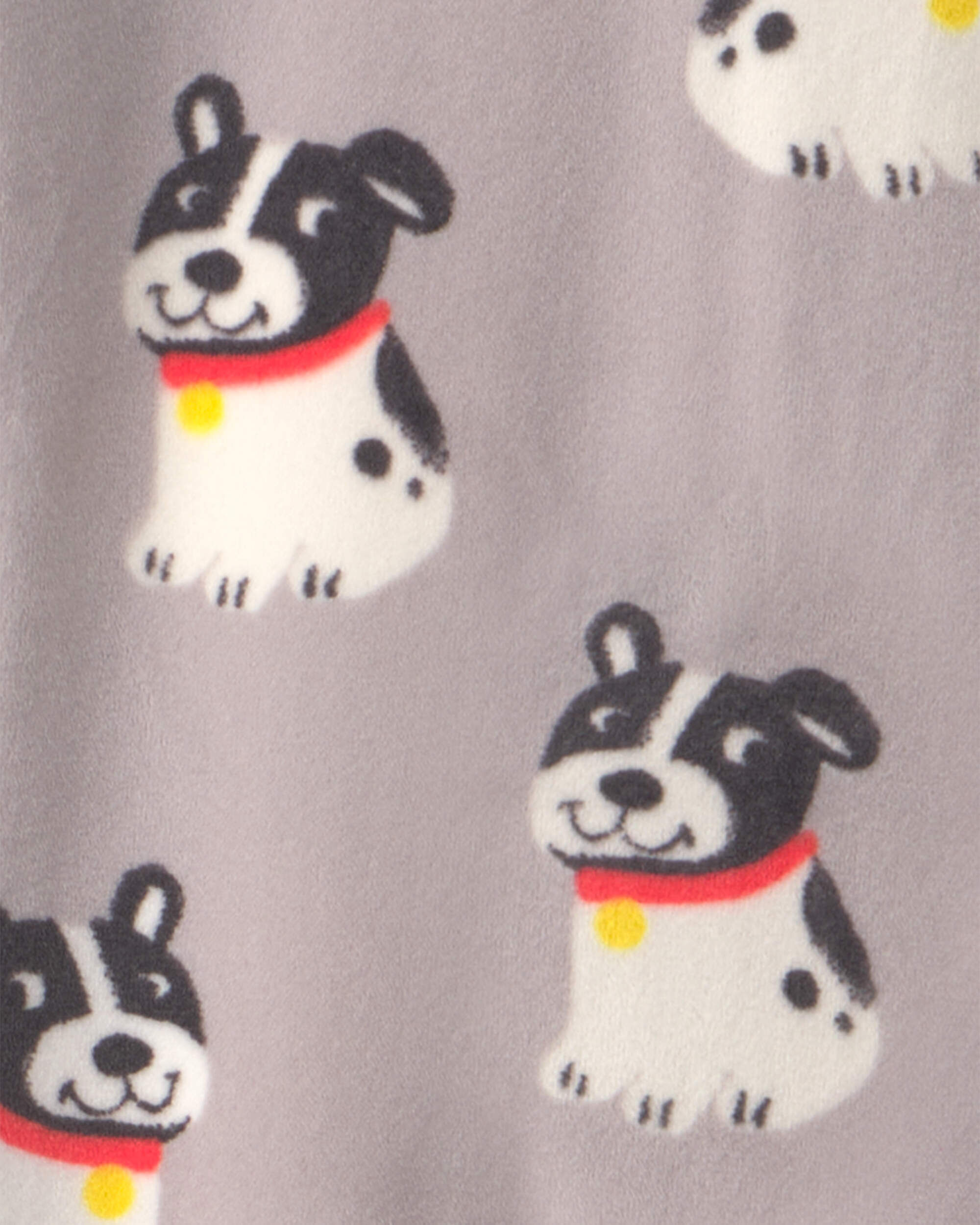 Toddler Boy 1-Piece Dog DreamPlush Snug Fit Footed Pajama - Grey - Image 4