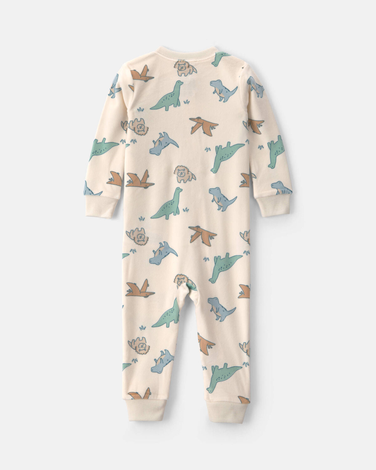 Toddler Boy 1-Piece Dino DreamPlush Snug Fit Pajama - Cream - Image 2