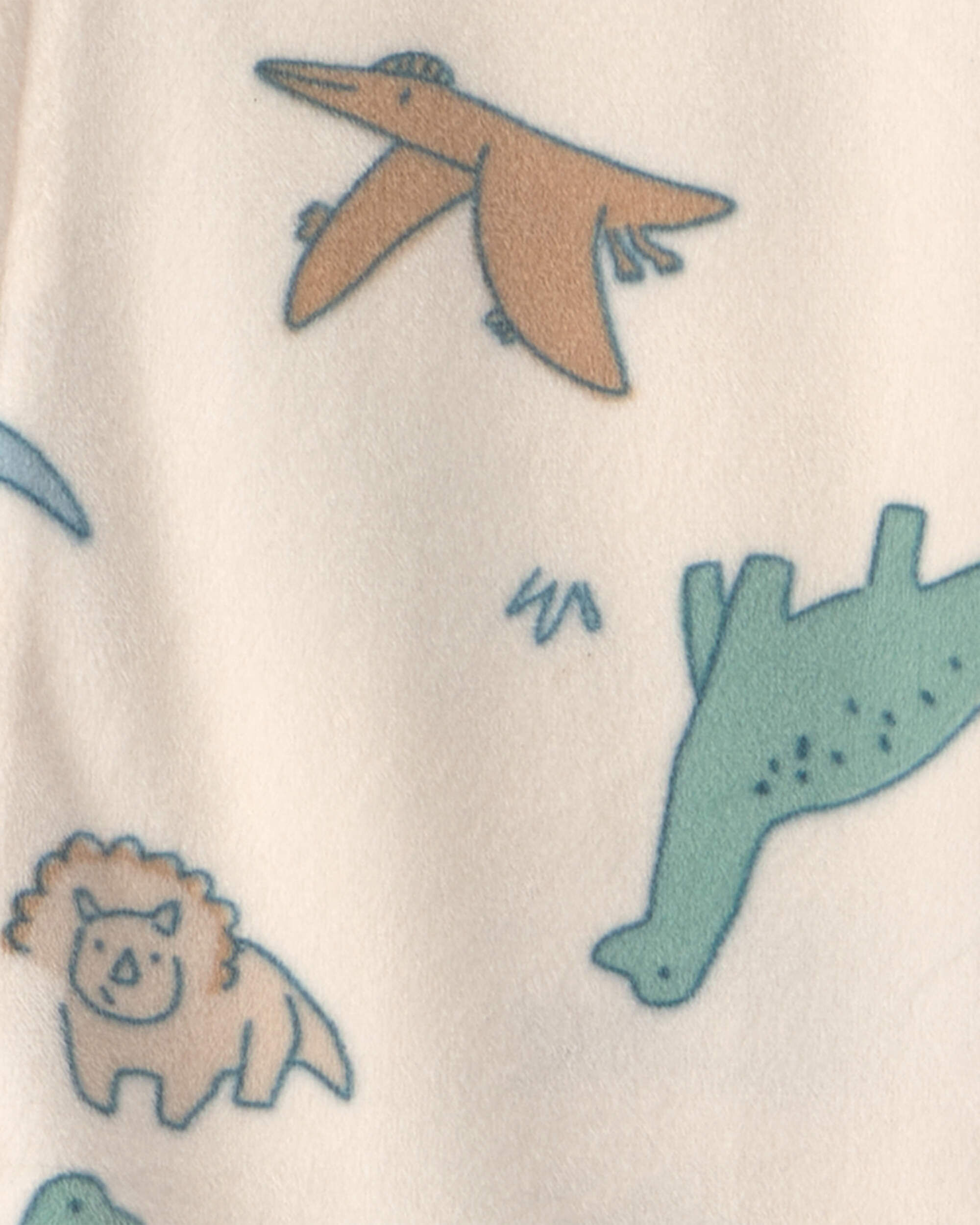Toddler Boy 1-Piece Dino DreamPlush Snug Fit Pajama - Cream - Image 4