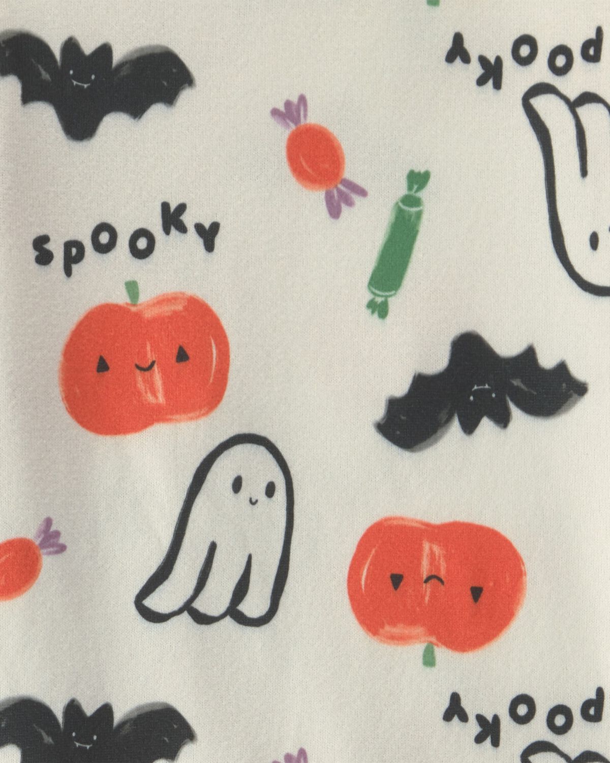 Toddler Halloween Print 2-Piece Pajama Set - Cream - Image 4