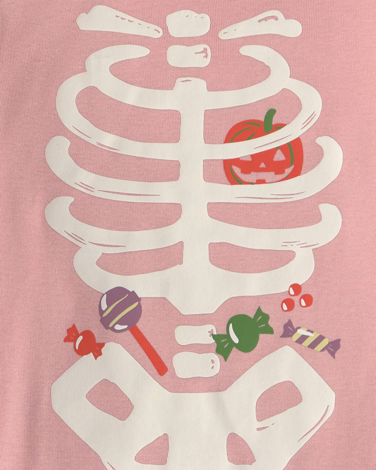 Toddler Girl 2-Piece Halloween Glow in the Dark Skeleton 100% Cotton Snug Fit Pajama Set - Pink - Image 4