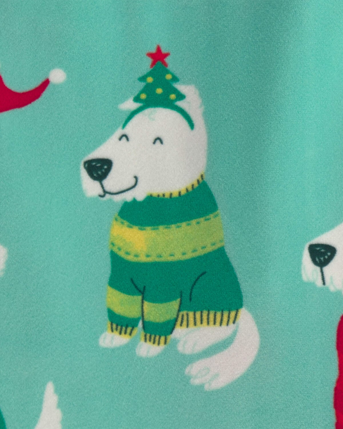 Toddler 2-Piece Christmas DreamPlush Snug Fit Pajama Set - Green - Image 4