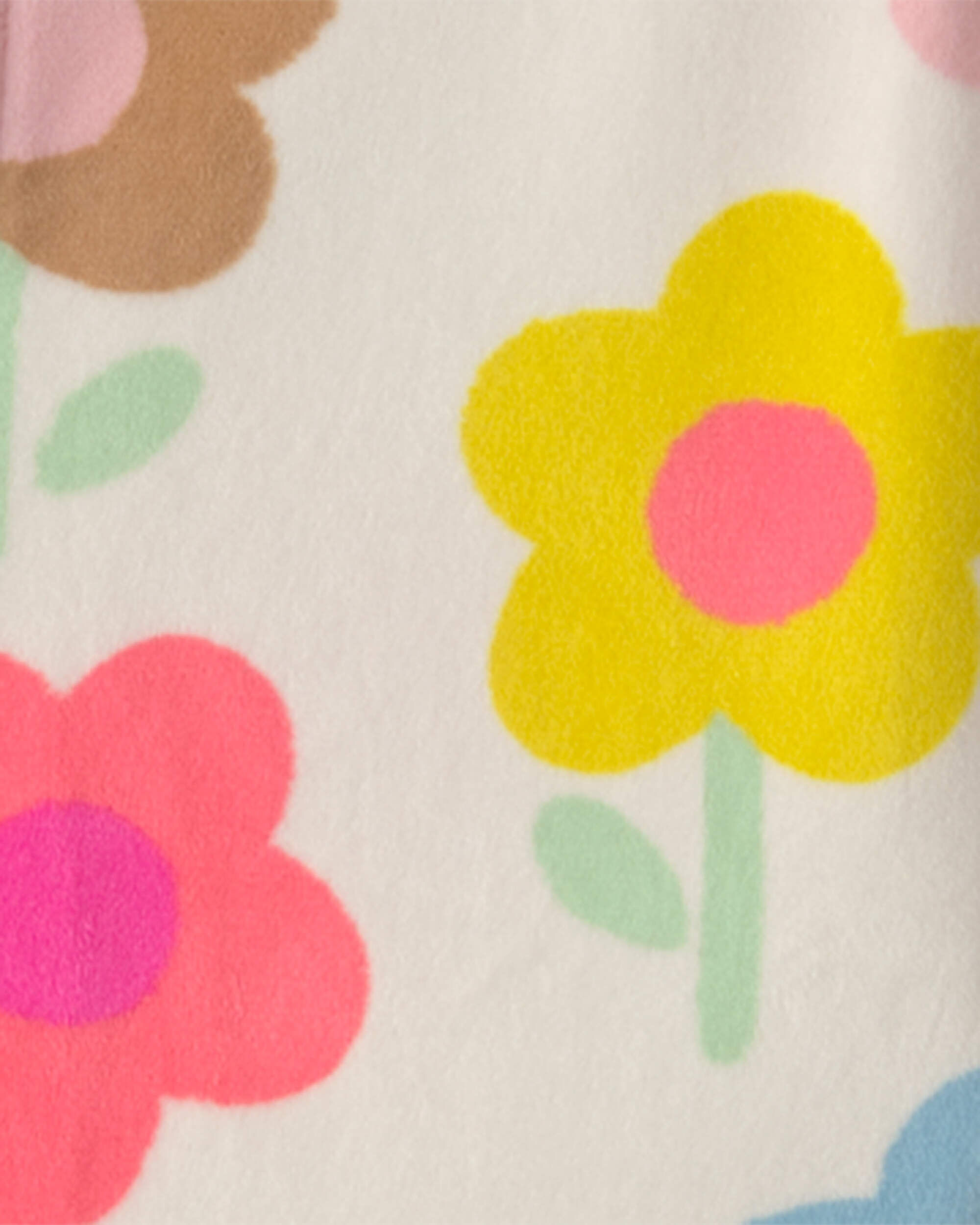 Toddler Girl 1-Piece Floral DreamPlush Snug Fit Footed Pajama - Image 4