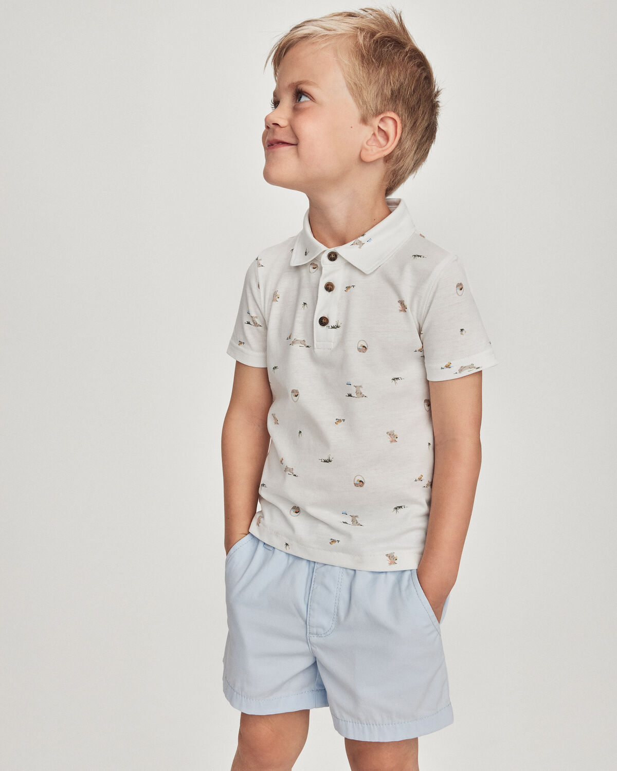 Toddler Boy Twill Shorts - Blue - Image 2