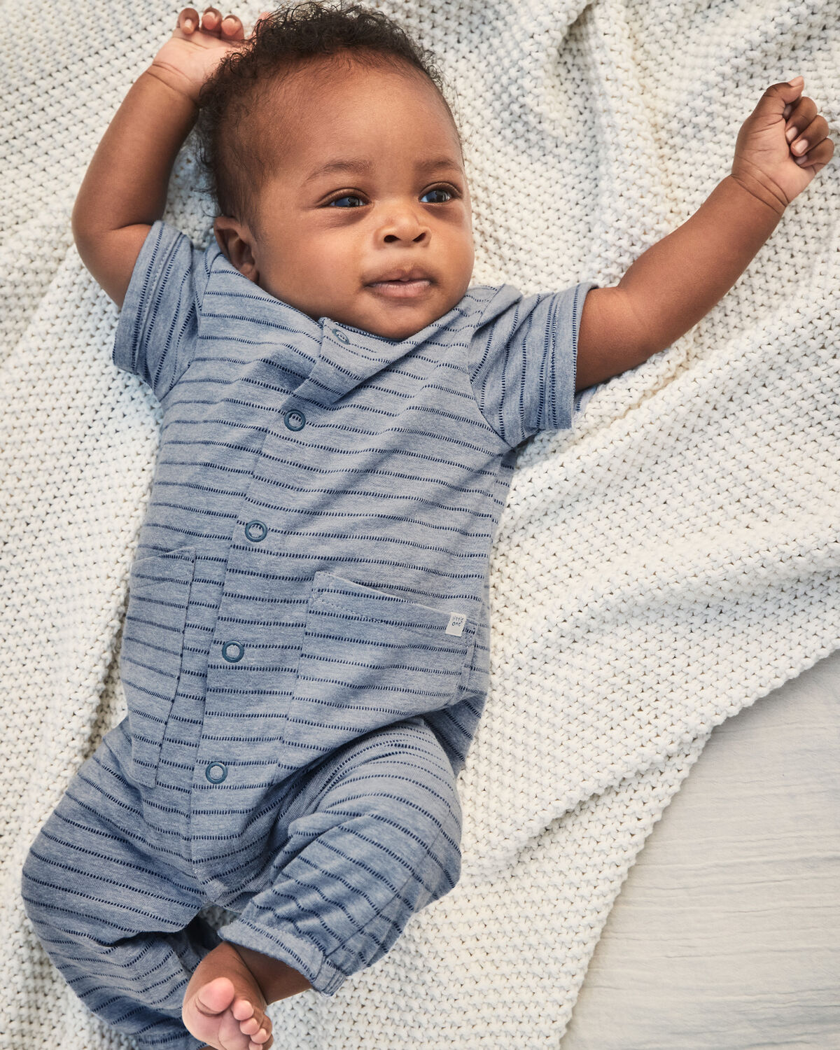 Baby Boy Striped Jumpsuit - Blue - Image 2