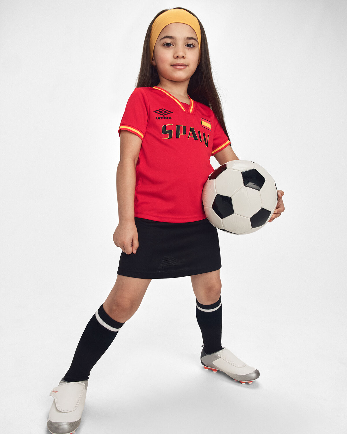 Girls Umbro Spain Active Skort - Black - Image 2