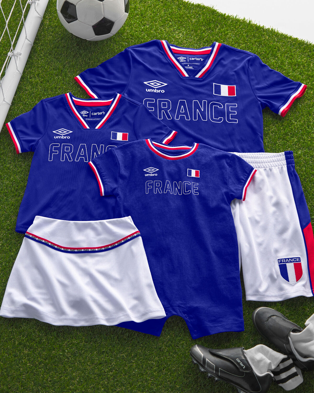 Toddler Girl Umbro France Active Skort - Blue/Red/White - Image 5