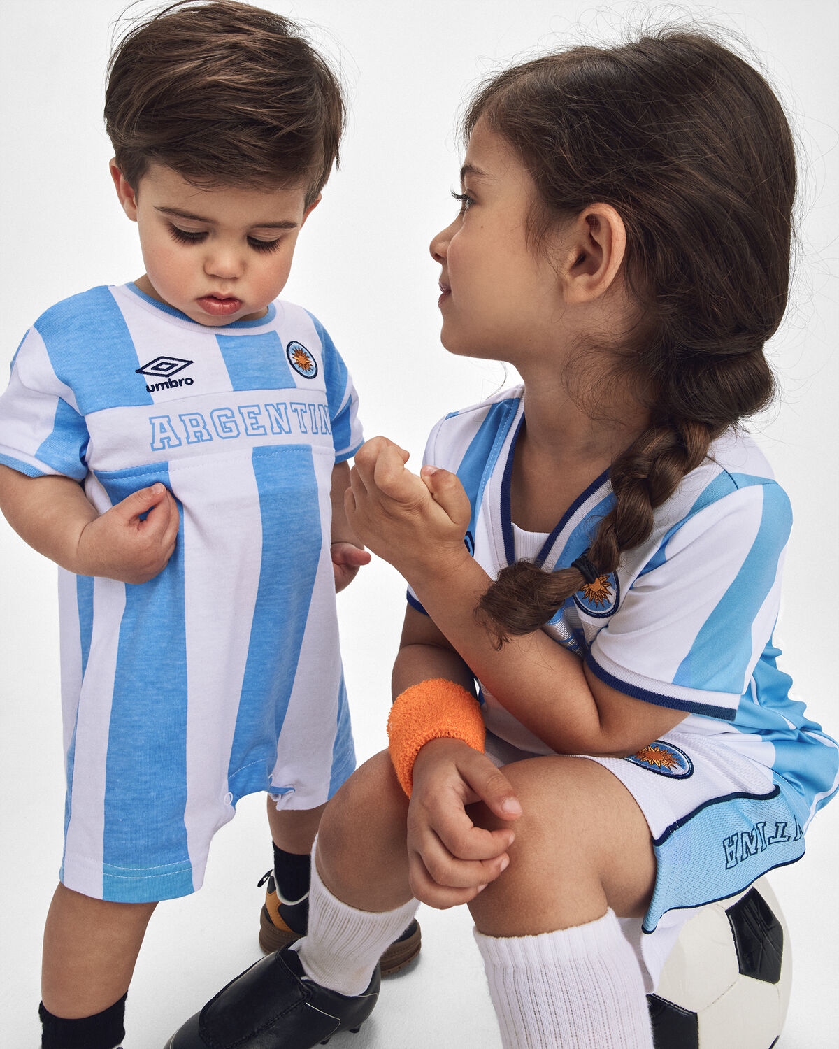 Girls Umbro Argentina Active Skort - Light Blue/White - Image 3