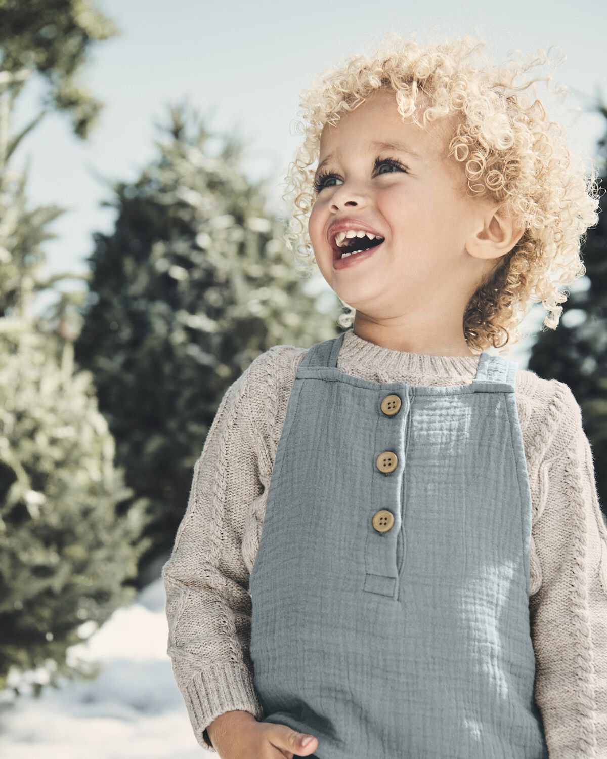 Toddler Organic Cotton Gauze Overalls - Blue - Image 5