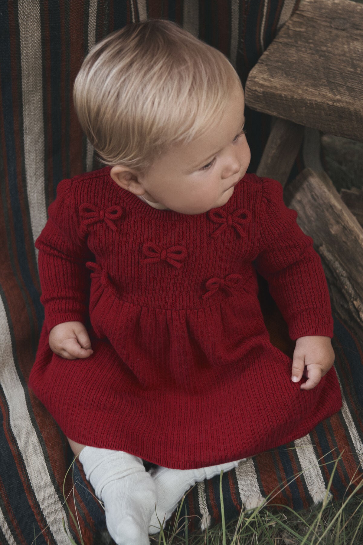 Baby Girl Organic Cotton Sweater Knit Dress - Image 2