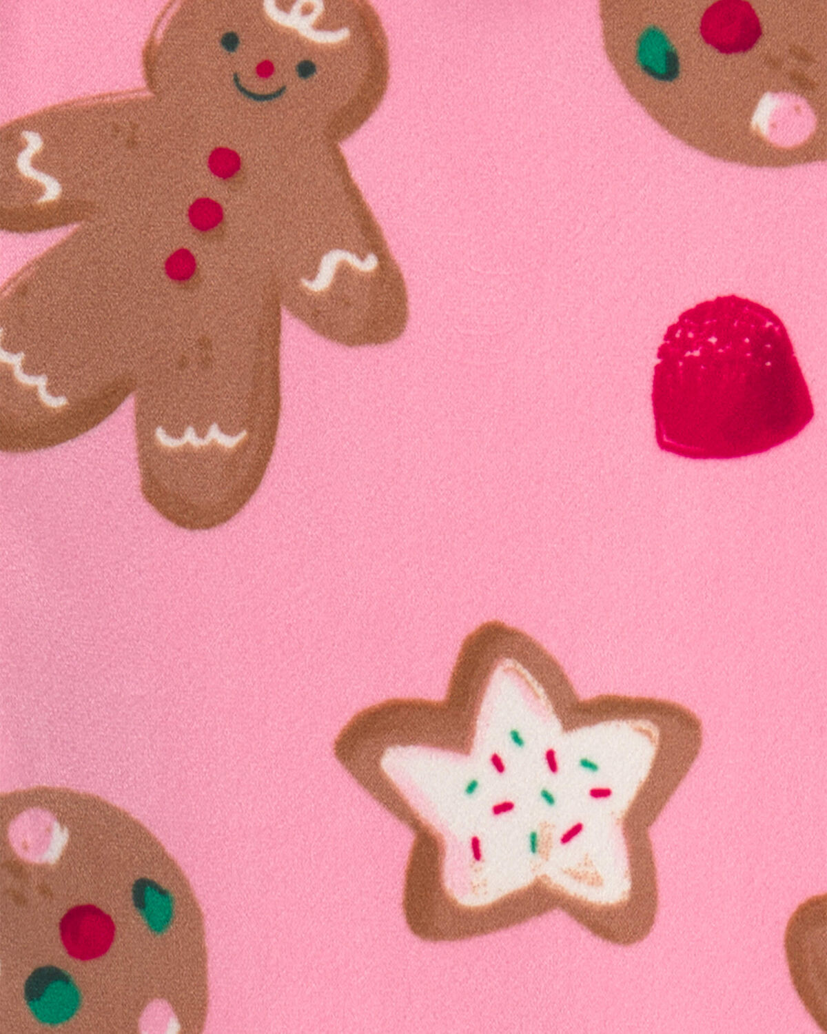 Toddler Girl 2-Piece Christmas Gingerbread DreamPlush Snug Fit Pajama Set - Pink - Image 2