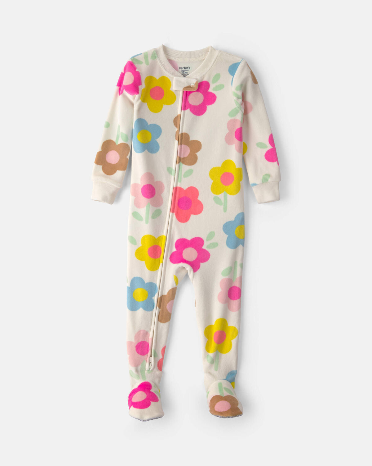 Toddler Girl 1-Piece Floral DreamPlush Snug Fit Footed Pajama