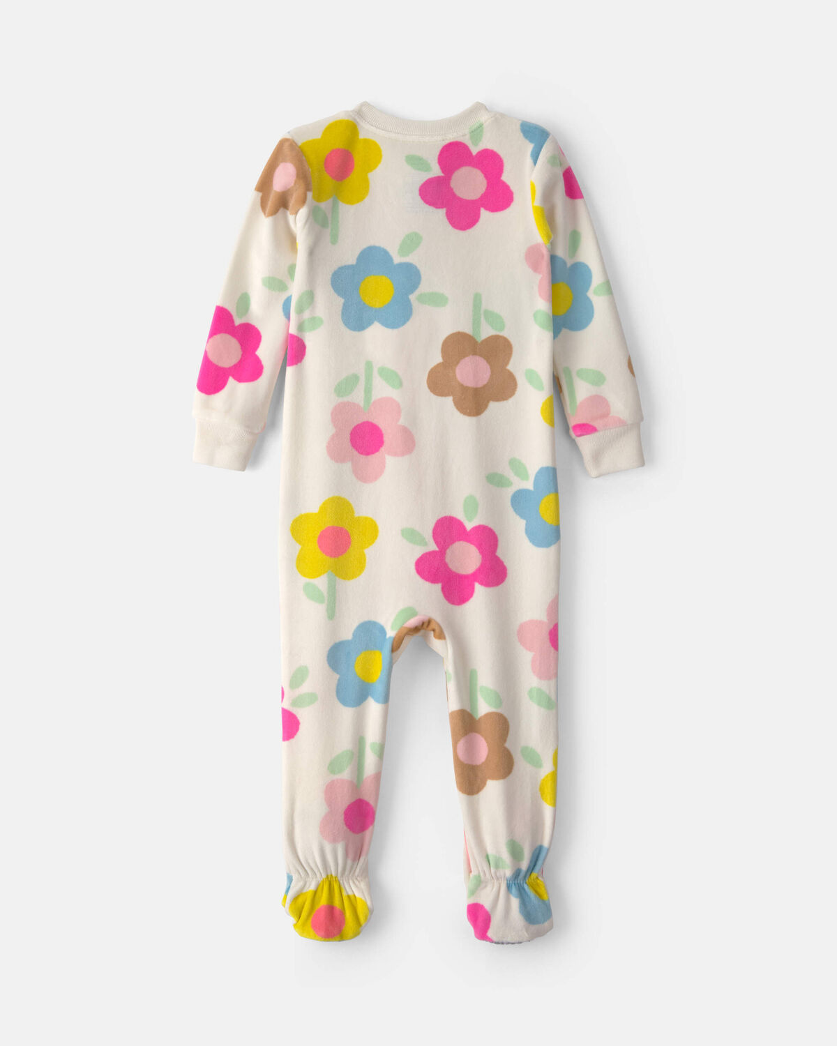 Toddler Girl 1-Piece Floral DreamPlush Snug Fit Footed Pajama - Image 2