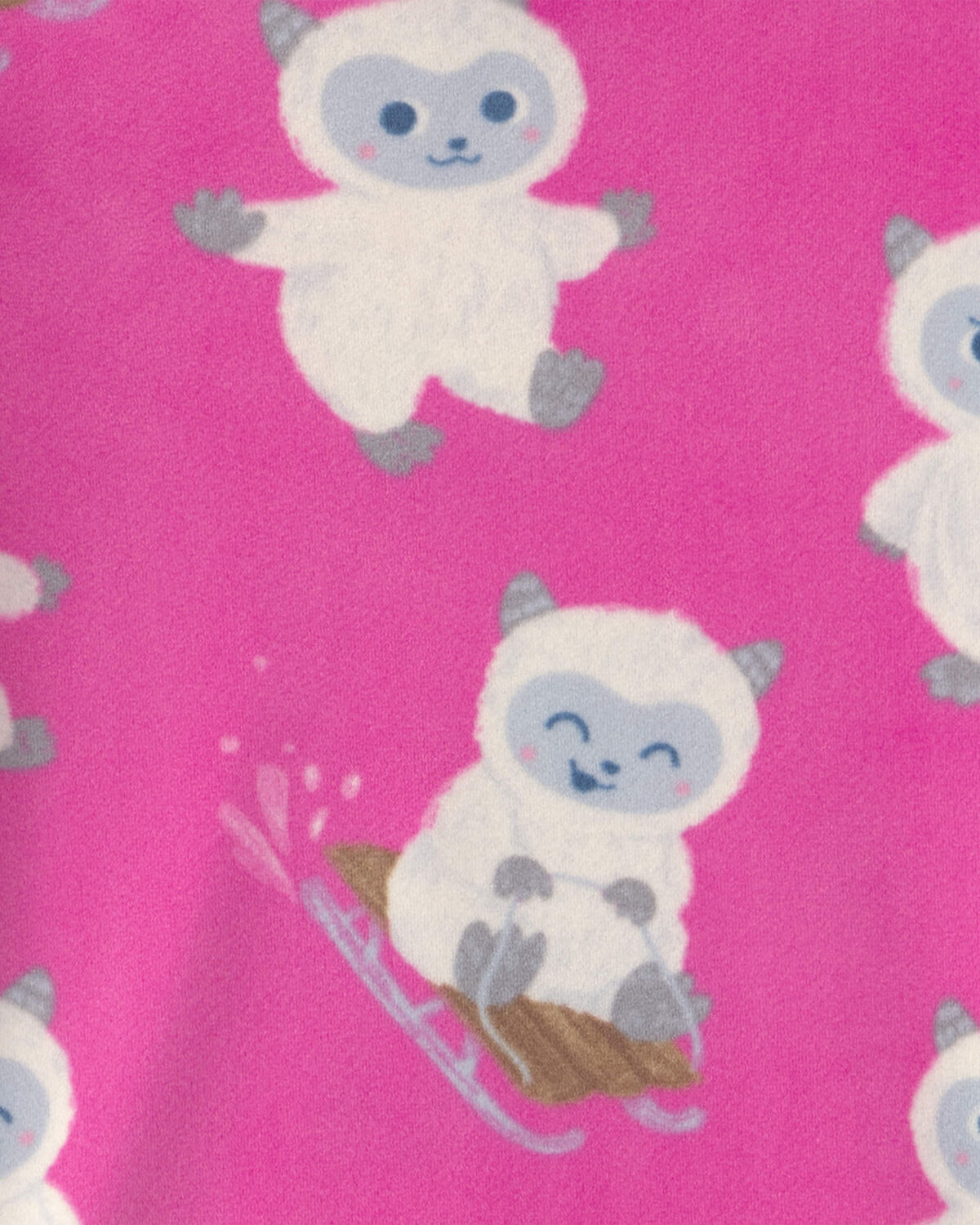Toddler Girl 2-Piece Dream Plush Yeti Snug Fit Pajama Set - Pink - Image 2