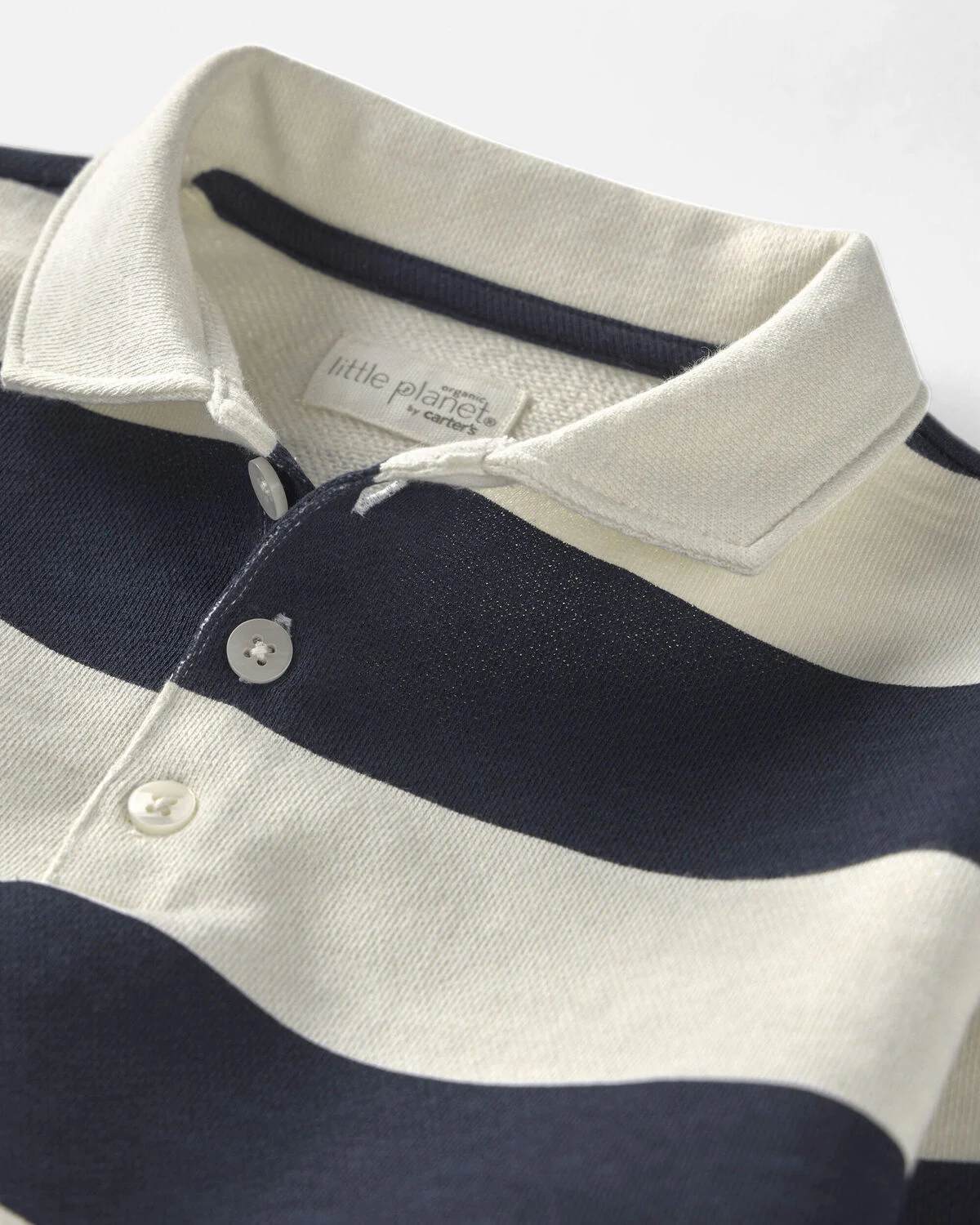 Toddler Boy Organic Cotton French Terry Rugby Polo - Image 2