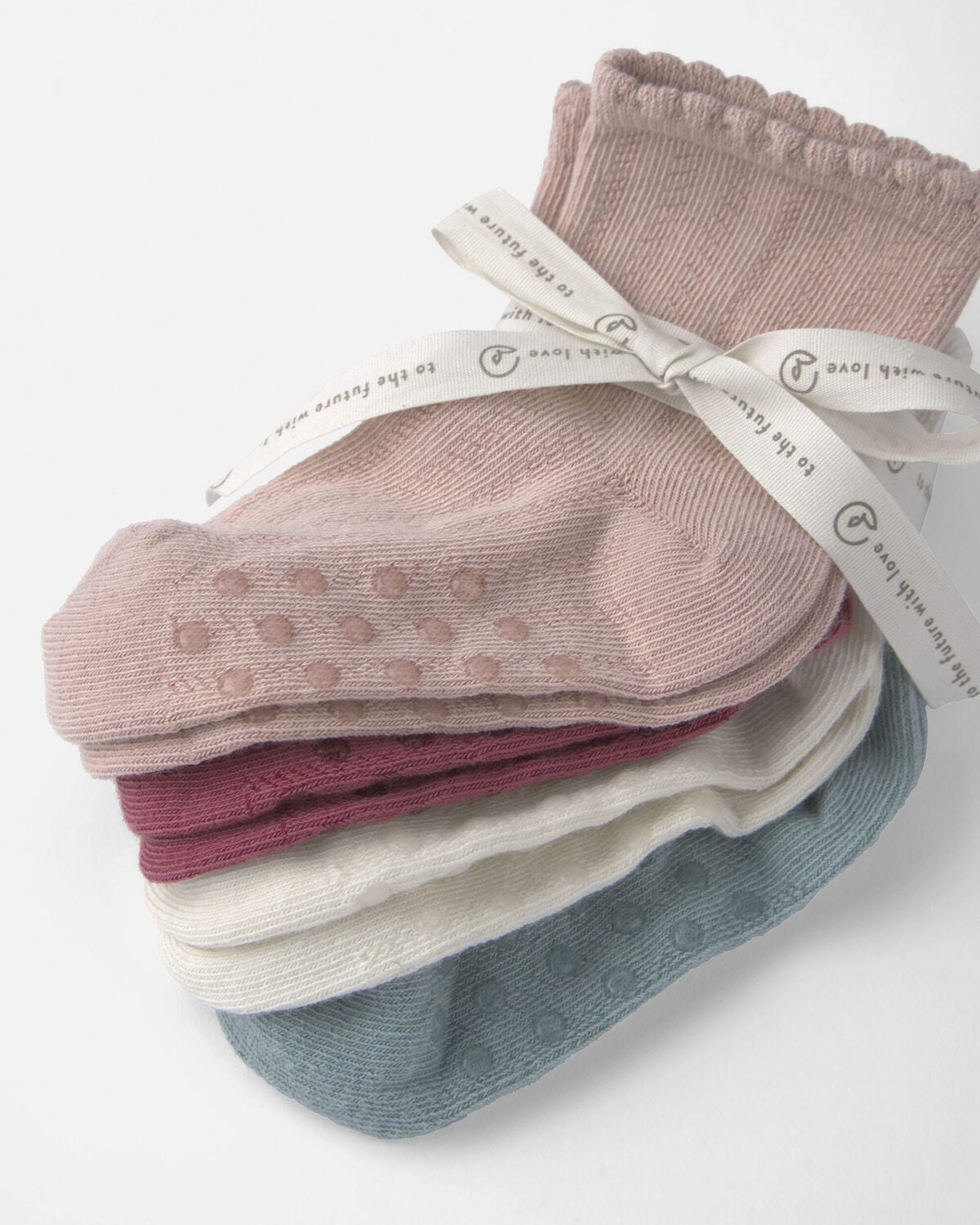 Toddler Girl 4-Pack No-Slip Ankle Socks Made with Organic Cotton - Image 2