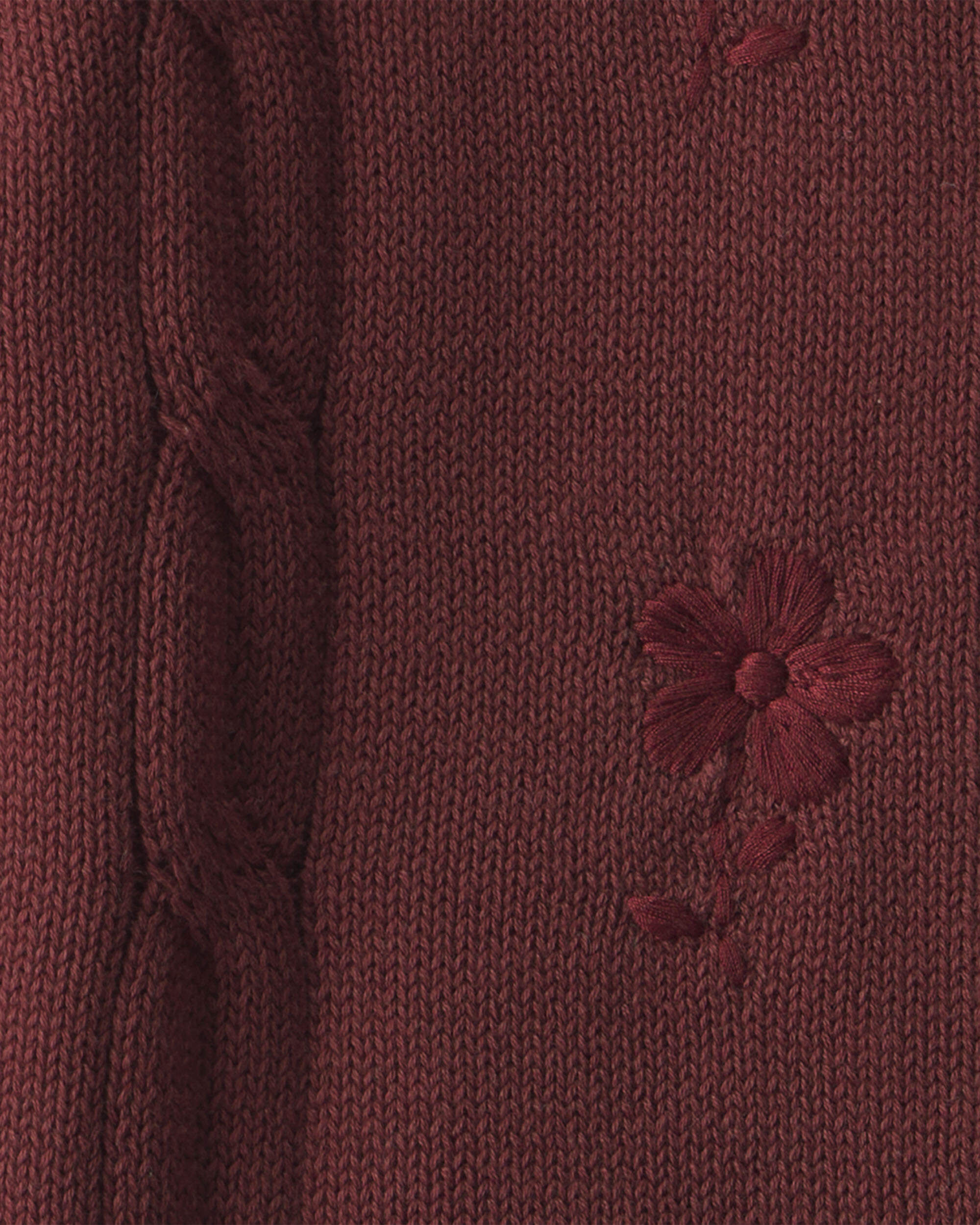 Toddler Girl Organic Cotton Sweater Knit Embroidered Cardigan - Image 4