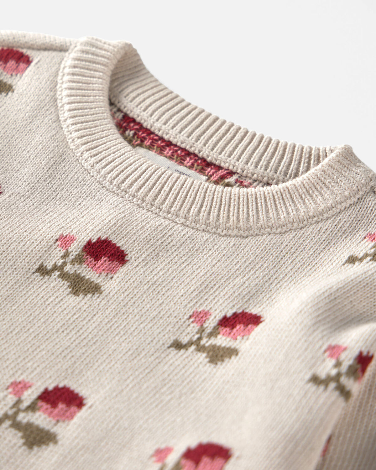 Toddler Girl Organic Cotton Sweater Knit Pullover in Wildflower Maize - Image 3